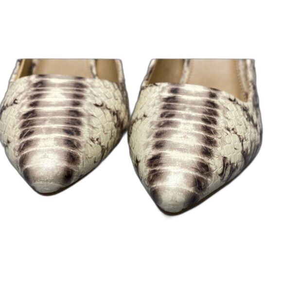 Michael Kors "Dorothy" Snake Embossed Goat Leather Pointed Toe Pumps 3" Heel - Picture 6 of 9